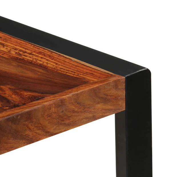 The Living Store - Industriële houten eettafel - 140 x 70 x 75 cm - Bruin/Zwart