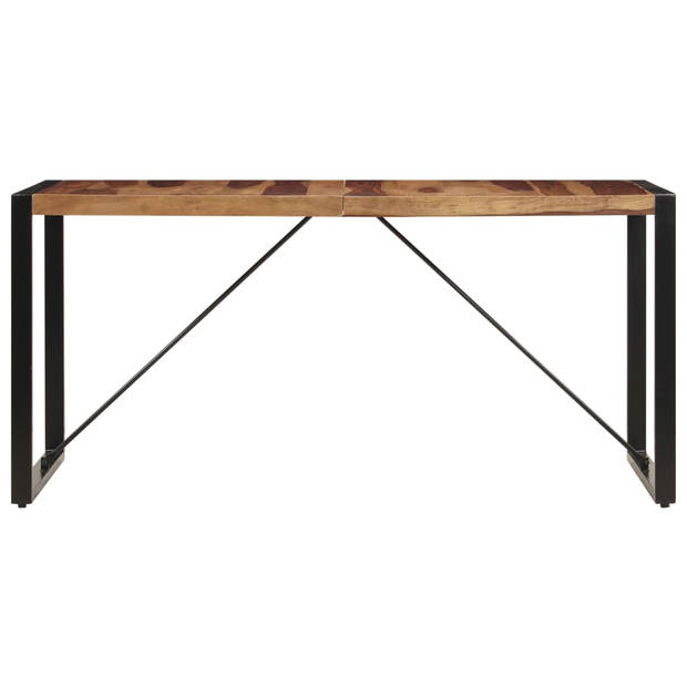 The Living Store - Industriële houten eettafel - 140 x 70 x 75 cm - Bruin/Zwart