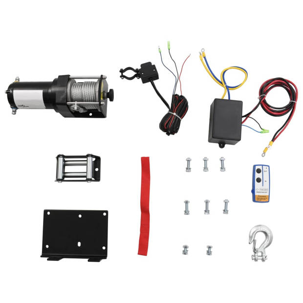 vidaXL Elektrische lier 12 V 1360 kg met montageplaat en rollenvenster