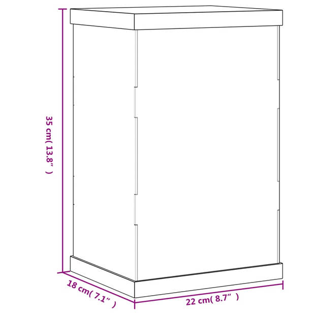 vidaXL Vitrine transparant 22x18x35 cm acryl