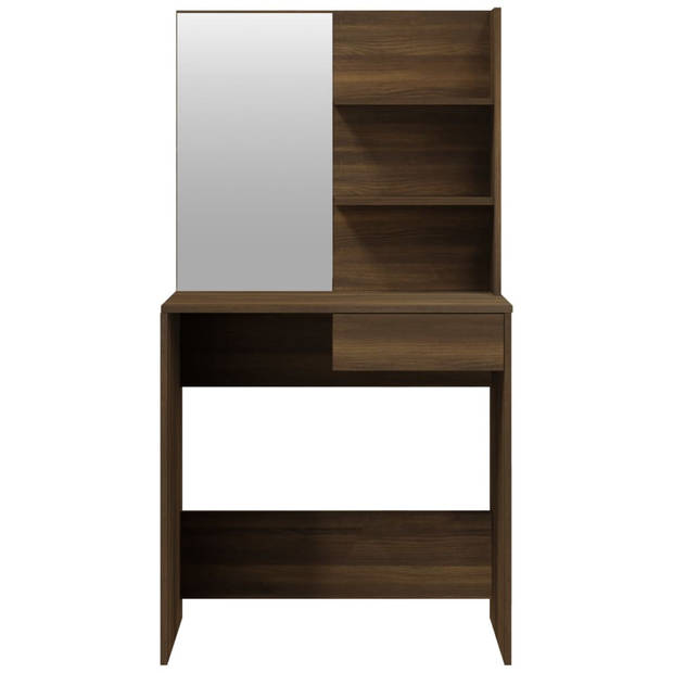 The Living Store Kaptafel Modern Bruineiken - 74.5 x 40 x 141 cm - Hoge Kwaliteit