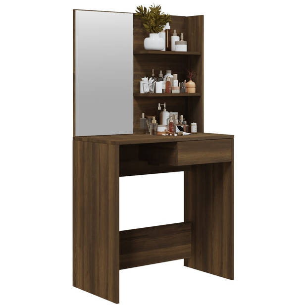 The Living Store Kaptafel Modern Bruineiken - 74.5 x 40 x 141 cm - Hoge Kwaliteit