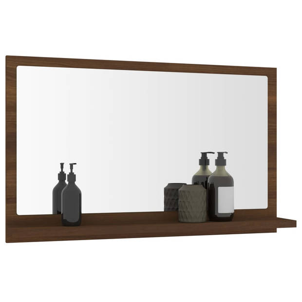 The Living Store Spiegel Badkamer - 60x10.5x37 cm - Bruineiken - Duurzaam materiaal