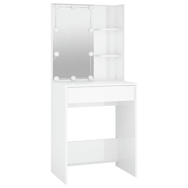 vidaXL Kaptafel met LED-verlichting 60x40x140 cm hoogglans wit