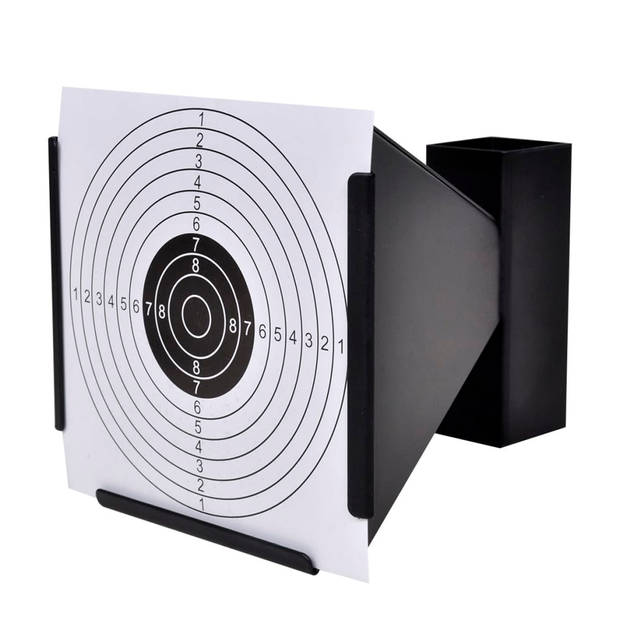 vidaXL Schietkast trechtervormig met 100 papieren targets 14 cm