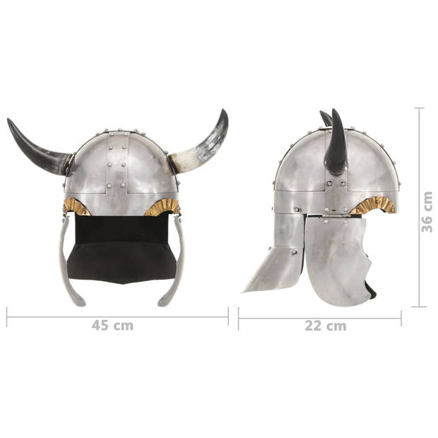 The Living Store Ridderhelm - Realistische antiek-look - 18-gauge staal - 45 x 22 x 36 cm - Zilver