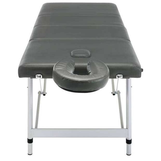 vidaXL Massagetafel met 4 zones 186x68 cm aluminium frame antraciet