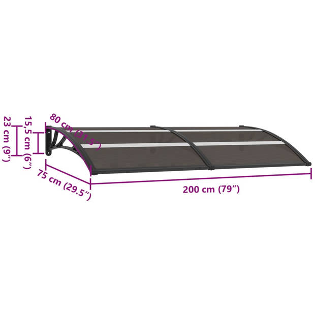 vidaXL Deurluifel 200x100 cm PC zwart