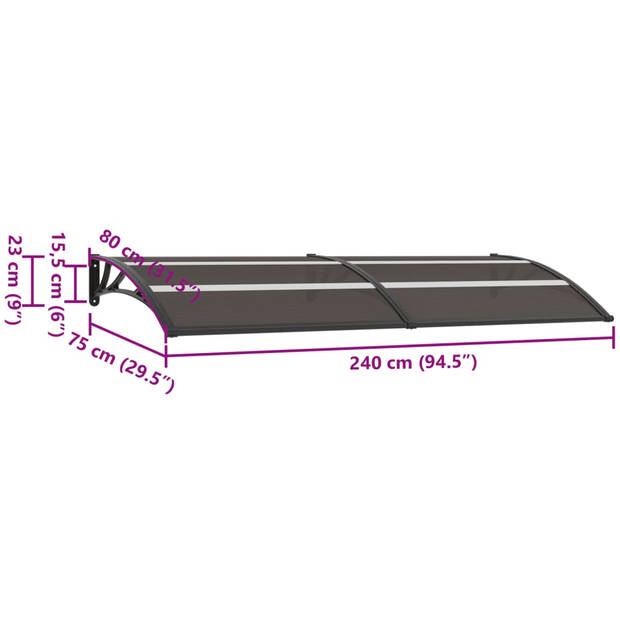 vidaXL Deurluifel 240x100 cm PC zwart