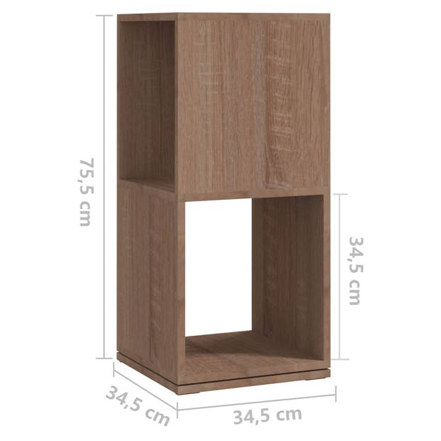 vidaXL Draaikast 34,5x34,5x75,5 cm spaanplaat sonoma eiken