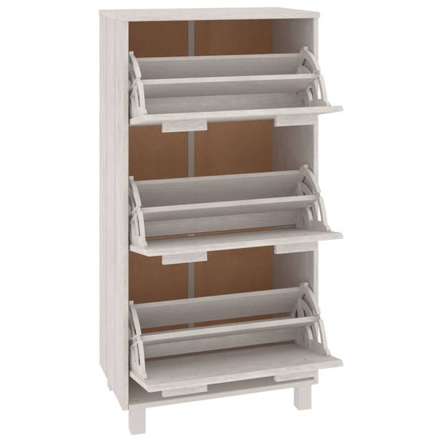 The Living Store HAMAR Schoenenkast - 59.5 x 35 x 117 cm - Wit