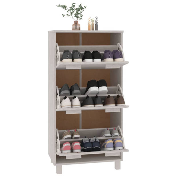 The Living Store HAMAR Schoenenkast - 59.5 x 35 x 117 cm - Wit