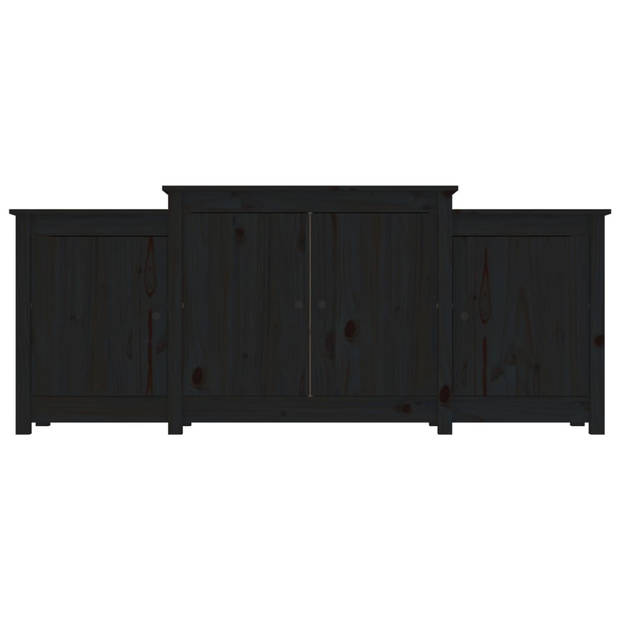 vidaXL Dressoir 164x37x68 cm massief grenenhout zwart