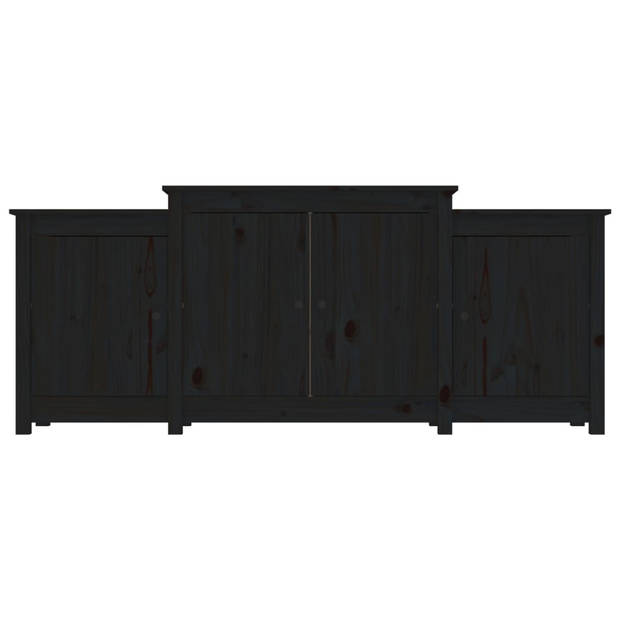 The Living Store Dressoir Landelijke Stijl - Zwart - 164 x 37 x 68 cm - Massief Grenenhout