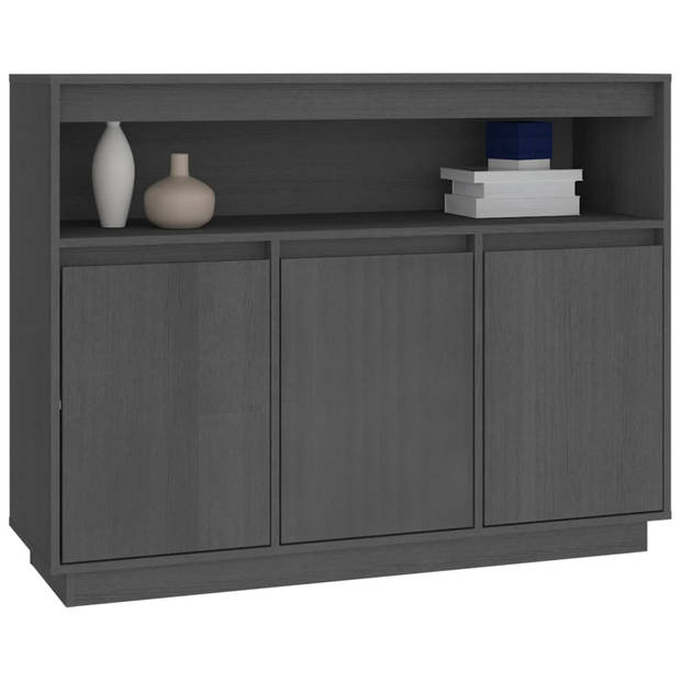 vidaXL Dressoir 104,5x34x80 cm massief grenenhout grijs