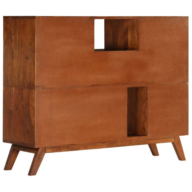 The Living Store Retro Dressoir - Massief Acaciahout - 115 x 35 x 86 cm - Donkere Honingafwerking