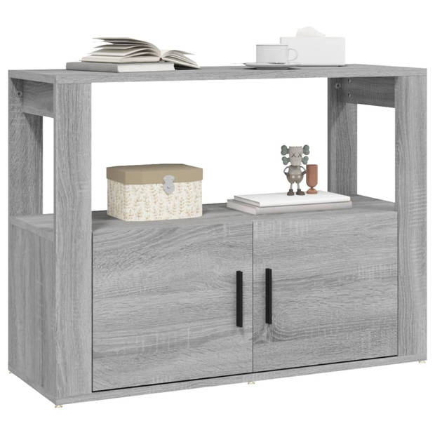 The Living Store Dressoir - Bijzetkast - 80 x 30 x 60 cm - Grijs Sonoma Eiken