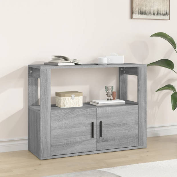 The Living Store Dressoir - Bijzetkast - 80 x 30 x 60 cm - Grijs Sonoma Eiken