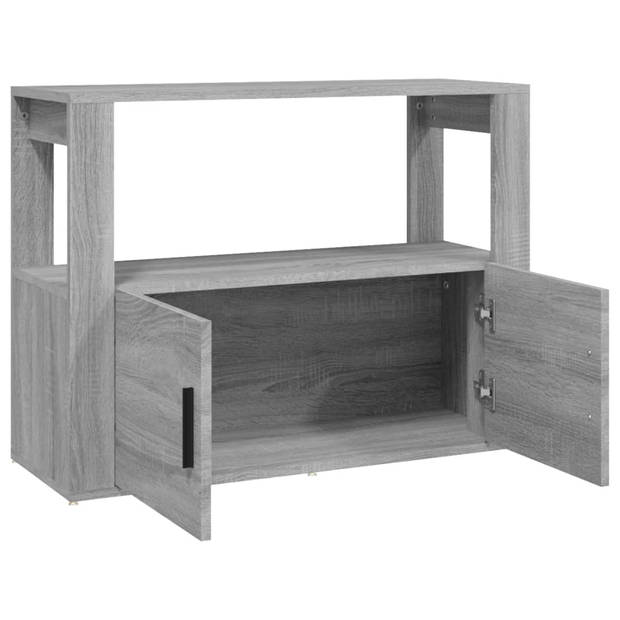 The Living Store Dressoir - Bijzetkast - 80 x 30 x 60 cm - Grijs Sonoma Eiken