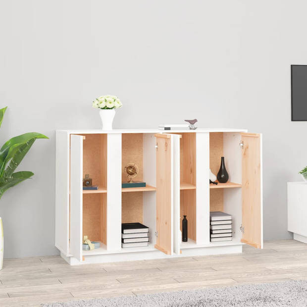 The Living Store Dressoir - Grenenhout - 120x35x80 cm - Wit