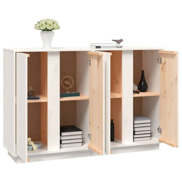 The Living Store Dressoir - Grenenhout - 120x35x80 cm - Wit