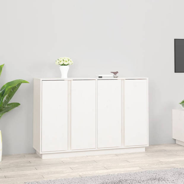 The Living Store Dressoir - Grenenhout - 120x35x80 cm - Wit