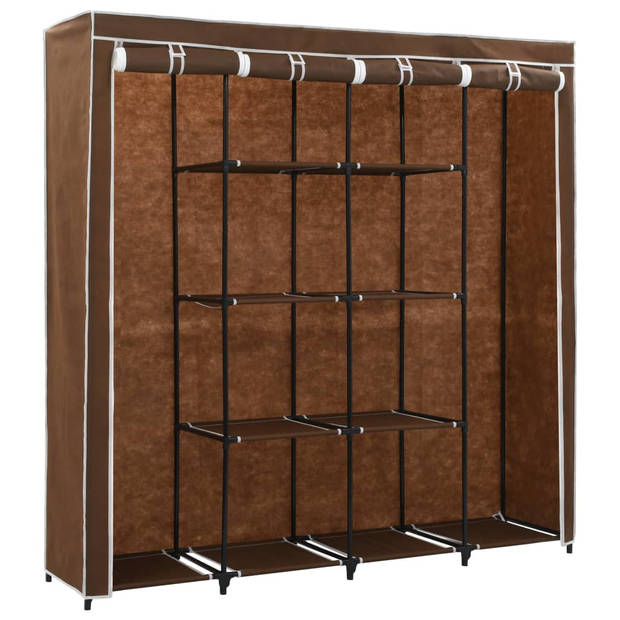 The Living Store Kledingrek - Bruin - 175 x 45 x 170 cm - Stevig frame en 4 vakken