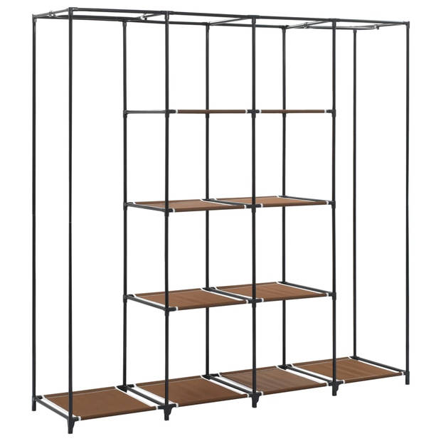 The Living Store Kledingrek - Bruin - 175 x 45 x 170 cm - Stevig frame en 4 vakken