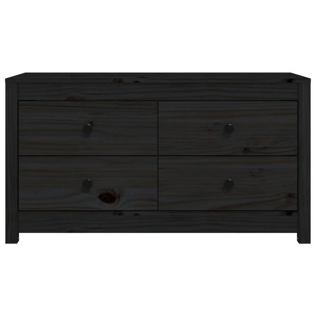 vidaXL Dressoir 100x40x54 cm massief grenenhout zwart