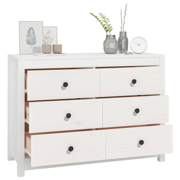 The Living Store Massief grenenhouten dressoir - 100 x 40 x 72 cm - veel opbergruimte