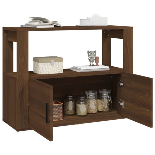 The Living Store Bruineiken Dressoir - Bijzetkast - 80 x 30 x 60 cm - Stijlvol design