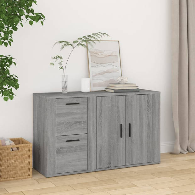 The Living Store Dressoir - Classic - Kast - 100 x 33 x 59.5 cm - Grijs Sonoma Eiken