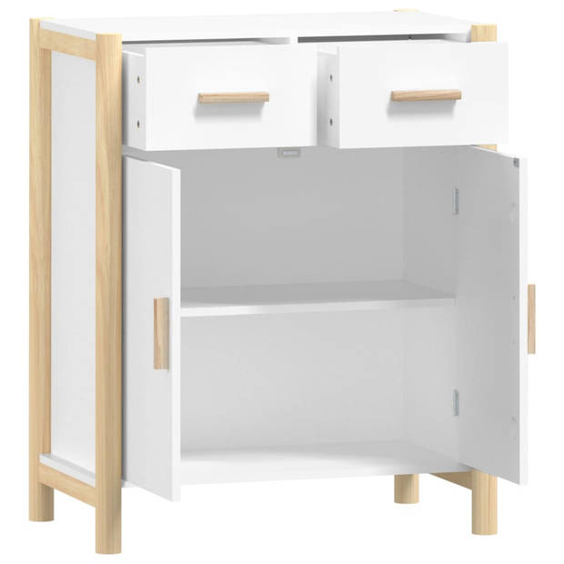 The Living Store Dressoir Wit - 62 x 38 x 75 cm - Duurzaam bewerkt hout - Stabiele houten poten