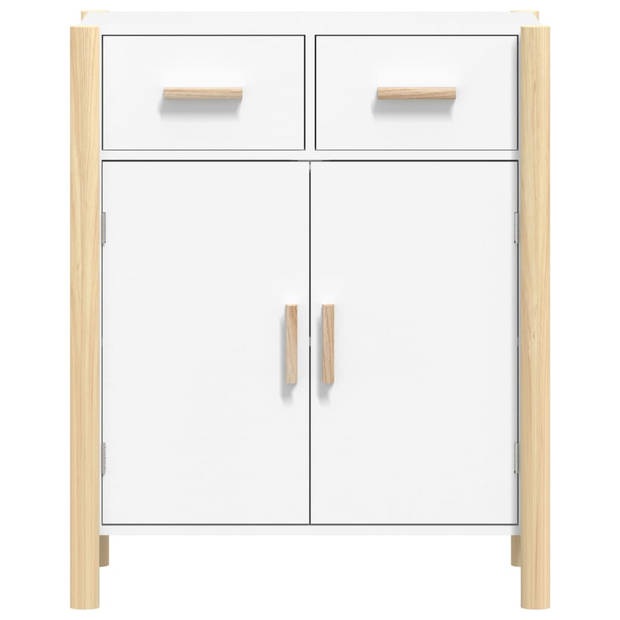 The Living Store Dressoir Wit - 62 x 38 x 75 cm - Duurzaam bewerkt hout - Stabiele houten poten