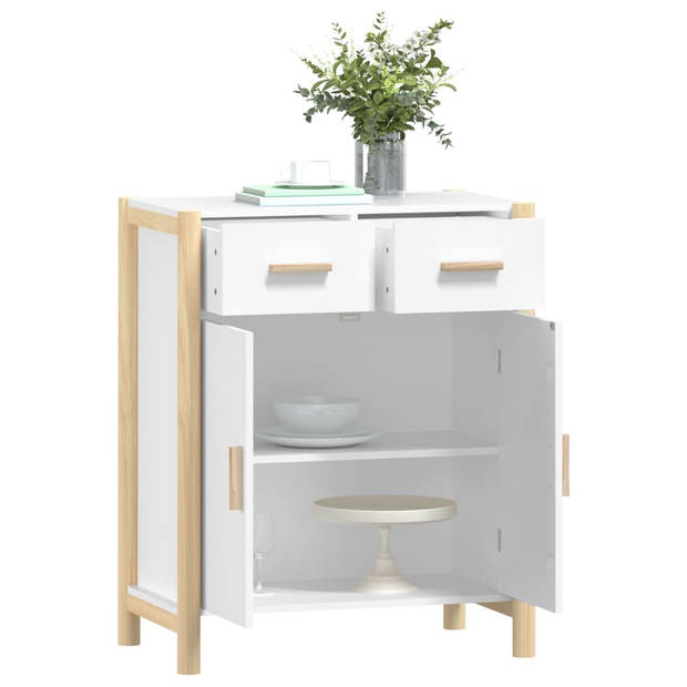 The Living Store Dressoir Wit - 62 x 38 x 75 cm - Duurzaam bewerkt hout - Stabiele houten poten