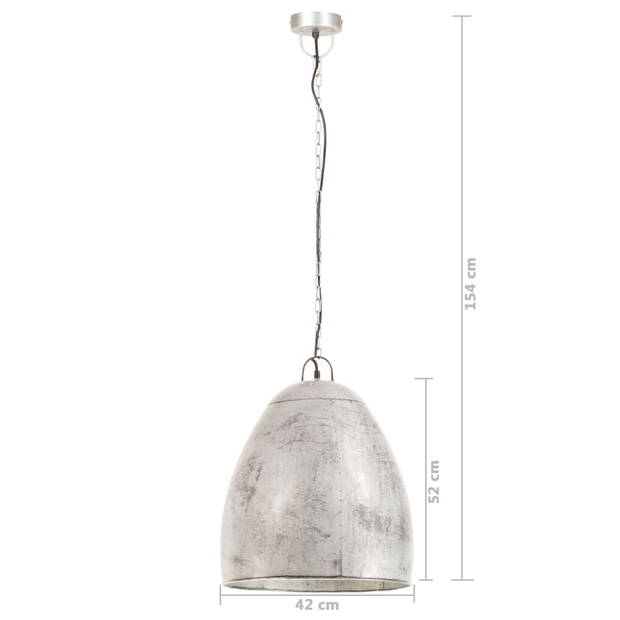 vidaXL Hanglamp industrieel rond 25 W E27 42 cm zilverkleurig