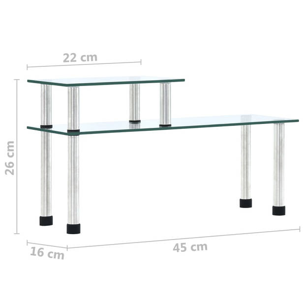 vidaXL Keukenschap 45x16x26 cm gehard glas transparent