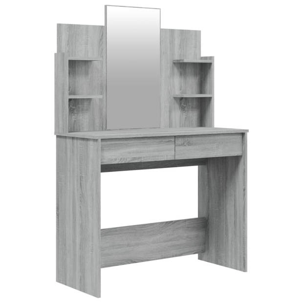 vidaXL Kaptafel met spiegel 96x40x142 cm grijs sonoma eikenkleurig