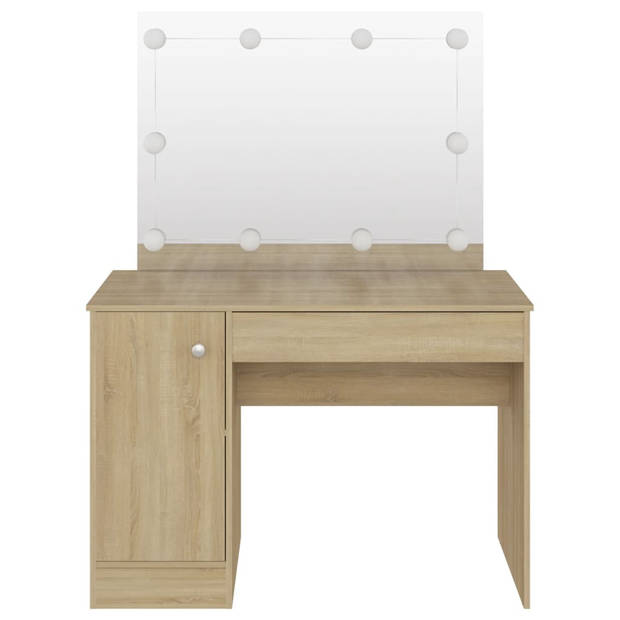 vidaXL Kaptafel met LED-verlichting 110x55x145 cm MDF eikenkleurig