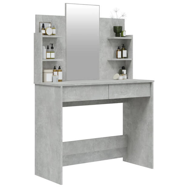 vidaXL Kaptafel met spiegel 96x40x142 cm betongrijs