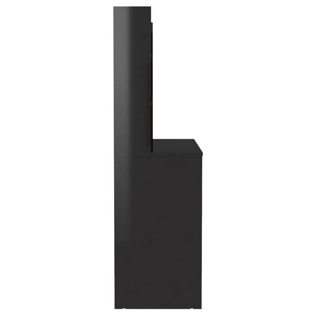 The Living Store Opmaaktafel - MDF - 100x40x135 cm - Glanzend zwart
