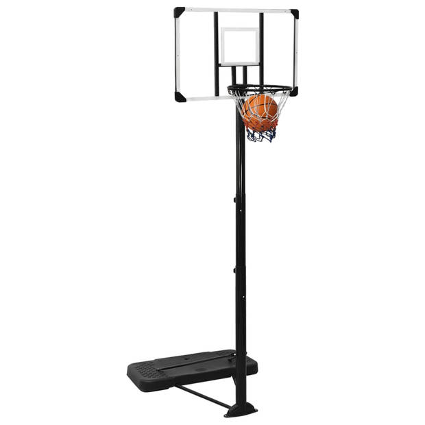 vidaXL Basketbalstandaard 256-361 cm polycarbonaat transparant