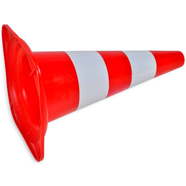 vidaXL Verkeerskegel reflecterend 50 cm rood en wit 10 st