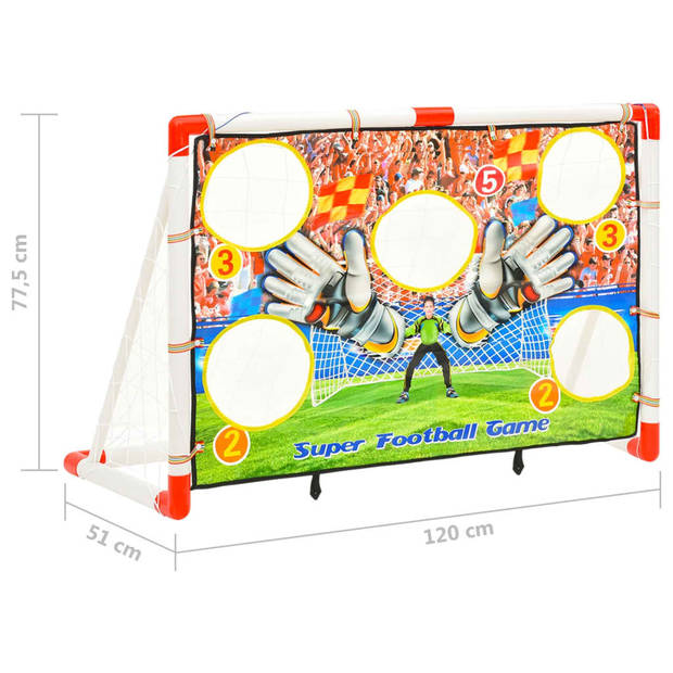 vidaXL Voetbaldoelenset met doelmuur 120x51x77,5 cm