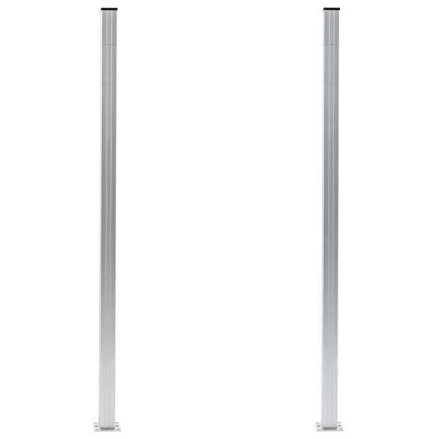 The Living Store Schuttingpaal Aluminium - 7x7x185 cm - Voor Schuttingplanken van 2 cm - Weerbestendig