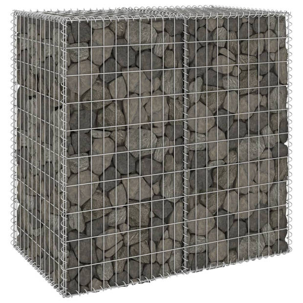 The Living Store Gabion Mand - 100x60x100 cm - Zilver - Gegalvaniseerd Staal - Hoog draagvermogen