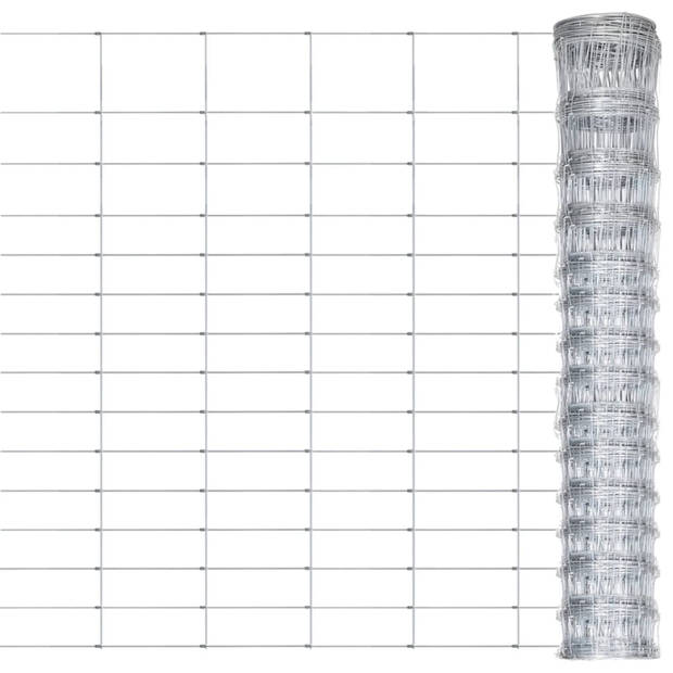 vidaXL Hek 50x1,6 m gegalvaniseerd staal zilverkleurig