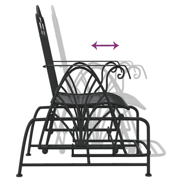 vidaXL Schommelstoel 61 cm staal zwart