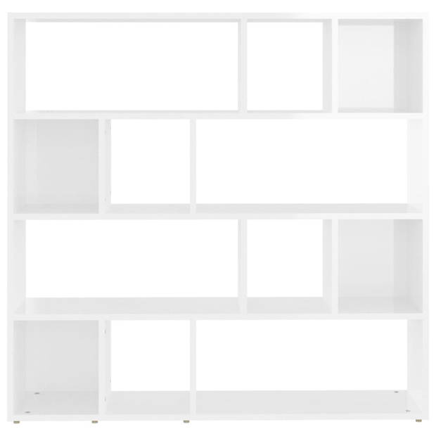 The Living Store Boekenkast Kamerscherm - 105 x 24 x 102 cm - Hoogglans wit