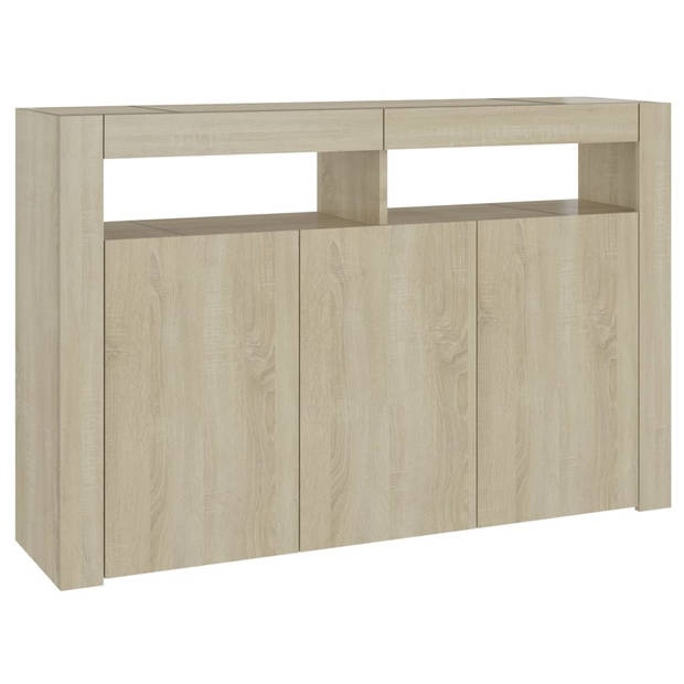 vidaXL Dressoir met LED-verlichting 115,5x30x75 cm sonoma eikenkleur